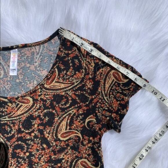 LulaRoe Small Brown Paisley Soft Perfect T shirt - Picture 5 of 8